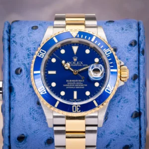 2001 Rolex Submariner 16613 Bluesy 40mm RSC Two-Tone Full Set Unpolished Vintage