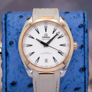 2021 Omega Seamaster Aqua Terra 41 Sedna Gold Bezel White Dial Full Set