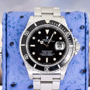 1987 Rolex Submariner Date 168000 Black Gloss Tritium Dial Transitional Model