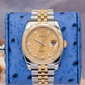 Rolex Datejust 36 116233 Champagne Anniversary Diamond Dial Jubilee Fluted Full