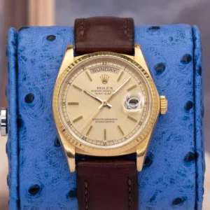 Rolex Day-Date 18038 President 18K Yellow Gold Champagne Fluted Bezel Vintage